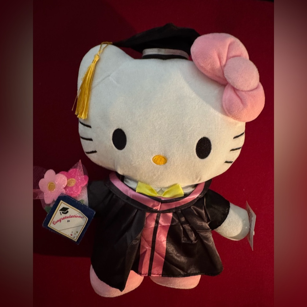 Hello Kitty Graduation Plush with Pink and Black Outfit